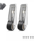 Heavy Duty Vertical Track Rollers For Sliding Doors And Cabinets Silent Rubber Bottom Guides That Roll Like Butter Every Time Anti Sag Load Bearing Zero Drama Pack Of Two with gloves and screws.