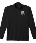 Black Soaring Sailplane Performance Quarter Zip Top for Glider Pros and Club Flyers with 'Less Noise More Sky' text