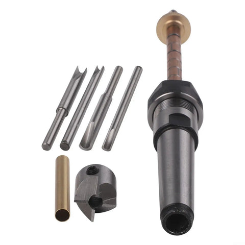 8 Piece Pen Turning Mandrel Kit With 7Mm Drill Bit And Carbon Steel Cutting Shafts for woodworking lathes showing drill bits and mandrel components.