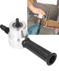 Portable Electric Metal Nibbler Dual Head Tool For Steel Aluminum Copper And Iron Sheets Heavy Duty Cutouts In Use