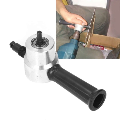 Portable Electric Metal Nibbler Dual Head Tool For Steel Aluminum Copper And Iron Sheets Heavy Duty Cutouts In Use