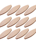 100 Pcs Wood Biscuit Tenon Joiner Tool for Strong Framing and Furniture Joints arranged in rows