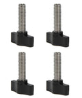 Rock Solid 5/16 X 1 Thumb Screws With Sleek Black Aluminum Knobs And Durable Stainless Steel Threads For Quick No Sweat Diy Builds And Top Shelf Shop Upgrades Pack Of Four in a close-up view.