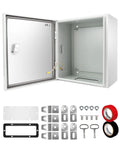 Outdoor Electrical Junction Box 12 X 10 X 6 Inch NEMA 4X Enclosure with install kit and keys, open view