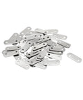 Stainless Steel Corner Brace Repair Plates For Furniture Pack Of 20 Or 50 30mm By 8mm Easy Screw Mounting shown in a pile