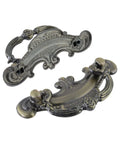 Six Pack Bail Pull Handles For Vanities And Cabinets 3.66 Inch Total Length Zinc Alloy with Antique Finish, Displayed in Pair