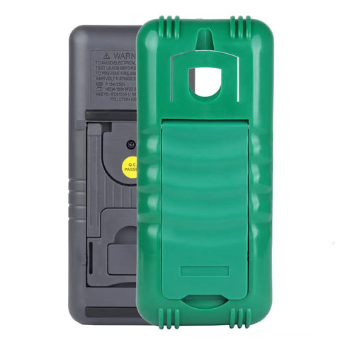 Back view of MS8268 Series Digital Multimeter Auto Manual Range for AC DC Voltage, Current and Resistance with cover open