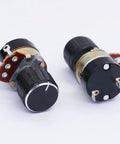 2 Pack 100K Ohm Linear Taper Potentiometers With On Off Switch And Black Aluminum Knobs WH138 B Carbon Potentiometer 6mm Shaft