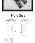 Two Pack 80Kg Three Way Adjustable Concealed Door Hinge For Wood Doors, Square Matte Finish illustrated on marble and wood