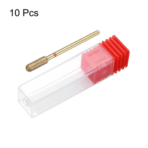 Ten Piece 200 To 230 Grit Diamond Grinding Bits Set With Four Millimeter Cylindrical Ball Head And Two Point Three Five Millimeter Shank shown