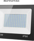 Led Flood Light, 10000Lm Waterproof Ip66, 3.5Cm Ultra-Thin Outdoor Sup, 100W, 26x21cm design with tempered glass.
