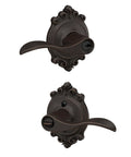 Accent Lever With Brookshire Trim Keyed Entry Lock In Aged Bronze For Easy Outside Key Access And Inside Turn Button Lock