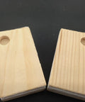 Wooden bellow tops for cuckoo clocks, Cuckoo Clock Bellow Tops Replacement Parts Set Of 2 Two And One Quarter Inches By One And One Quarter Inches Easy DIY Repair Kit For Vintage Clocks Bring Back That Classic Cuckoo Chime German Quality Construction Handy 2 Pack on black background.