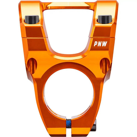 Loam 31.8mm Stem, 50mm Length, Blood Orange Color, CNC Machined MTB Stem Built For Trail And Enduro Rides, Burly Strength With Lightweight Performance And Confident Bar Feel, orange MTB stem front view