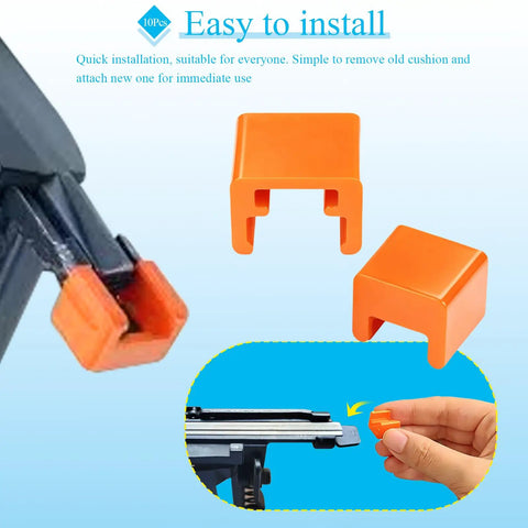 Top Shelf Replacement Brad Nailer Nose Cushions 10 Pack Orange Anti Marring Bumper Tips for easy attachment on nail gun.