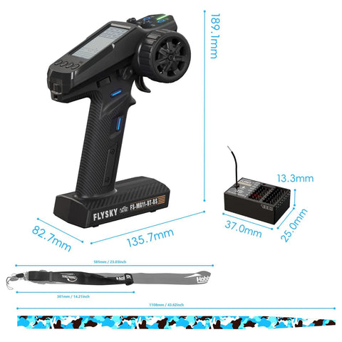 2.4 GHz Pro Grade 11 Channel Radio Transmitter with FS MG11 Model and FS R11P Receiver IBUS 2A BS Protocol Remote Controller