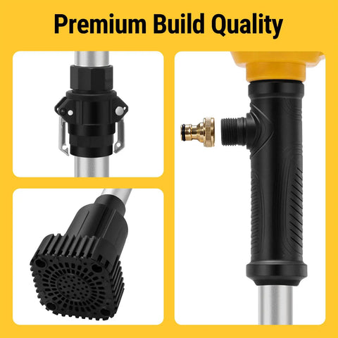 Brushless Stick Water Transfer Pump Compatible With 20V Battery Cordless Submersible Utility Pump For Pool Garden And Pond 720 GPH Flow Rate Lightweight Handheld Design Battery And Charger Not Included No Brainer DIY Water Transfer close-up showing components and premium build quality