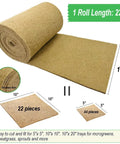 Jute Microgreens Growing Mat Roll For Hydroponic Trays 10 Inch By 220 Inch Seed Germination Pad showing mat roll and cut pieces