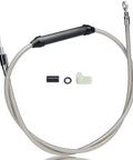 Harley Twin Cam Braided Stainless Steel Clutch Cable For 1987 2006 Touring Dyna Softail Heavy Duty Ride Ready With 68 11 16 Inch Housing And 30 Inch Adjuster Mechanical Clutch Chrome Upgrade braided clutch cable with fittings