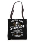Heavy Duty Wire Strippers Electrician Pun Tote Bag For Real Deal Dads And Guys Who Hit The Power Heavy Canvas Utility Sling with printed graphic.