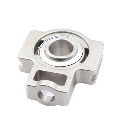 Top Shelf SUCT207 304 Stainless Steel Vertical Outer Spherical Bearing With Deep Groove Ball Design, close-up view.