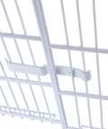 4 Pack Ventilated Wire Shelf Corner Brackets For Closet Shelving Epoxy Coated Steel close-up of installed corner bracket