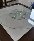 Glass Rotating Food Turntable for Dining Table with 360 Degree Spin, Large Lazy Susan for Banquets and Family Gatherings, 33.5 Inch