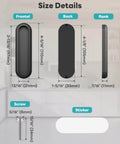 Size details of Stick-On 4 Inch Aluminum Drawer Pulls, One-Piece Rust-Proof Push-Pull Knobs for various installations.