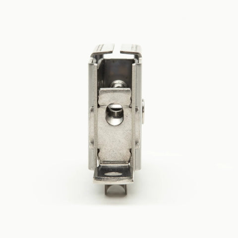 Front view of tandem patio door roller with stainless steel sealed bearings and 1.25 inch wheels for wood and vinyl doors, compatible with MI Windows and Aspen, Associated Materials and more, durable precision bearing roller for smooth, quiet operation.