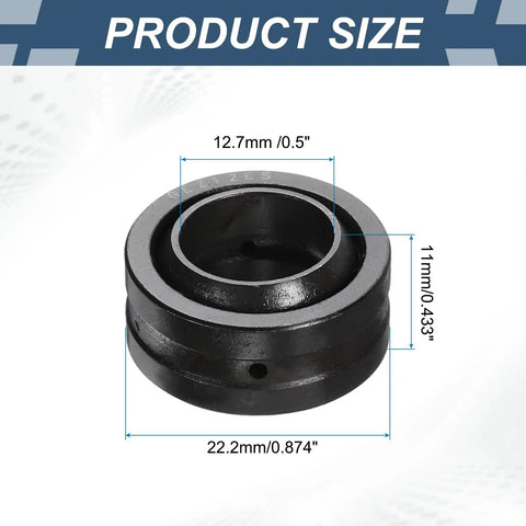 GEZ12ES2RS Spherical Plain Bearings Built Tough For Heavy Duty Machines, size OD 22.2mm, ID 12.7mm, Width 11mm, GCr15 steel.