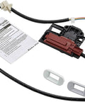 Washer Lid Lock Switch Assembly Replacement Kit With 4 Wire Plug Bezel And Instructions Easy Install Compatible With Major Front Load Washers AP5263307 PS349762 W10744659 2 Year Warranty on white background
