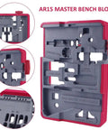 Non Slip Bench Block Kit With Universal Gun Block And Pro Pin Punch Set showcasing AR15 master bench block design.