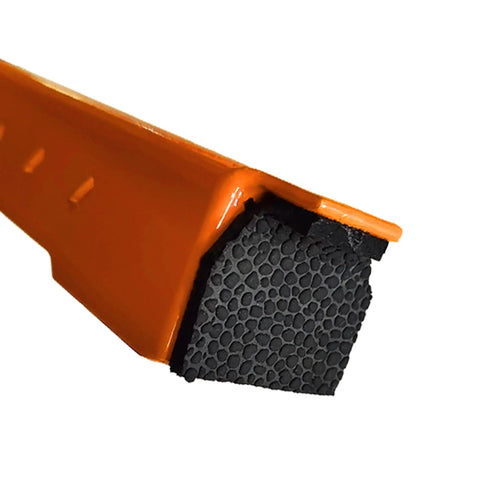 Close-up of heavy-duty steel component of Portable Motorcycle Maintenance Stand With Adjustable Height Lift For Chain Cleaning And Lubrication.
