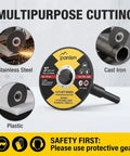 Three Inch Pro Grade Die Grinder Cutting Discs Ten Pack With Mounting Mandrel Kit, multipurpose use on stainless steel, cast iron, plastic.
