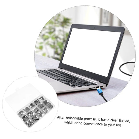175 Pcs Key Stock Set with flat key pins and square keys shown near laptop for illustrative purposes