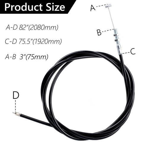 75 Inch Universal Throttle Cable Kit For 90Cc 110Cc 125Cc 150Cc Go Kart Mini Bikes Dirt Bikes Gas Scooters Buggy And Lawn Mower Heavy Duty Includes 1 Throttle Cable And 2 Tie Cables