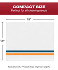 Heavy Duty White Terry Cloth Rags 16x19 Inches Bulk Box of 22 Reusable Cotton Cleaning Towels dimensions illustration