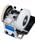 Top Shelf Water Cooled Sharpening System For Keeping All Your Edges Slick And Fly On Every Woodworking Project Featuring Smooth Wet Cooling showing a compact sharpening machine.