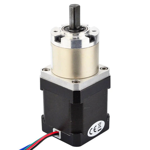 Beefy Torque NEMA 17 Stepper With Planetary Gearbox 19.19 To 1 for DIY CNC Camera and Telescope Projects, front view