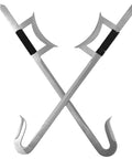 Chinese Hook Swords Set For Wushu And Martial Arts Training, 33 Inch Durable Alloy Blades, crossed swords display