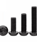 Top Notch Grade 10.9 Socket Bolts, Assorted Button Head Torx Screws With T25 Wrench, M5 screws in various lengths and black oxide finish.