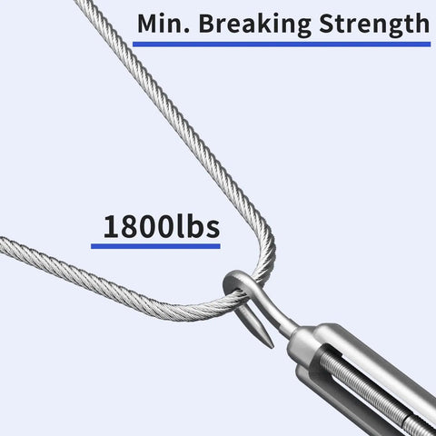 1/8 Inch T316 Stainless Aircraft Cable 300 Feet For Railing Decking And Outdoor Projects Uncoated Marine Grade 1800 Lbs Breaking Strength