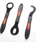 Three slotted 16mm bottom bracket adjustable cup wrenches for bikes, ergonomic grip, durable carbon steel, easy removal tool for old school BB cups