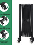 Tough 11.5 Foot Expandable Barricade Gate And Retractable Metal Crowd Control Fence with smooth rolling wheels for easy relocation.