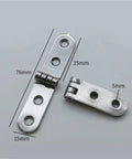 32 Pack 180 Degree Foldable Screw-On Hinge Flaps for Sewing Machine Cabinets and Furniture Doors, shown in metal finish