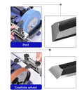 Heavy Duty 8 Inch Bench Grinder Low Speed Knife Sharpener And Polishing Machine Built Like A Tank With Top Shelf Steel Replacement Wheels smooth desktop view of post and cowhide wheel for sharpening.