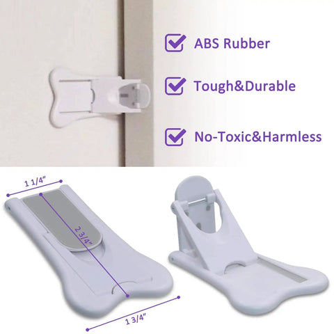 4 Pack Child Safety Sliding Door Locks For Windows And Patio Doors, Baby Proof Window Stoppers showing size and features.