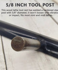 Close-up of 5/8 inch post on Stainless Steel Lathe Tool Rest With 5 By 8 Inch Post 12 Inch Wood Lathe Turning Accessory for Woodworking