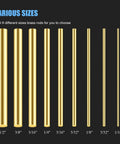 Various sizes of brass rods including Twenty Pieces Brass Rods Three Thirty Second Inch Diameter And Three Point Nine Four Inch Long Brass