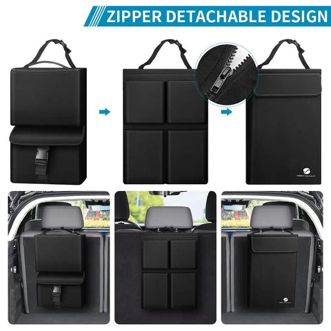 Hanging Car Trunk Organizer With Cooler And Large Pockets Waterproof Cargo Storage For Jeeps And SUVs Detachable Seat Back